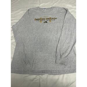 Nebraska Wesleyan Prairie Wolves Long Sleeve Graphic T-Shirt Gray Size L
